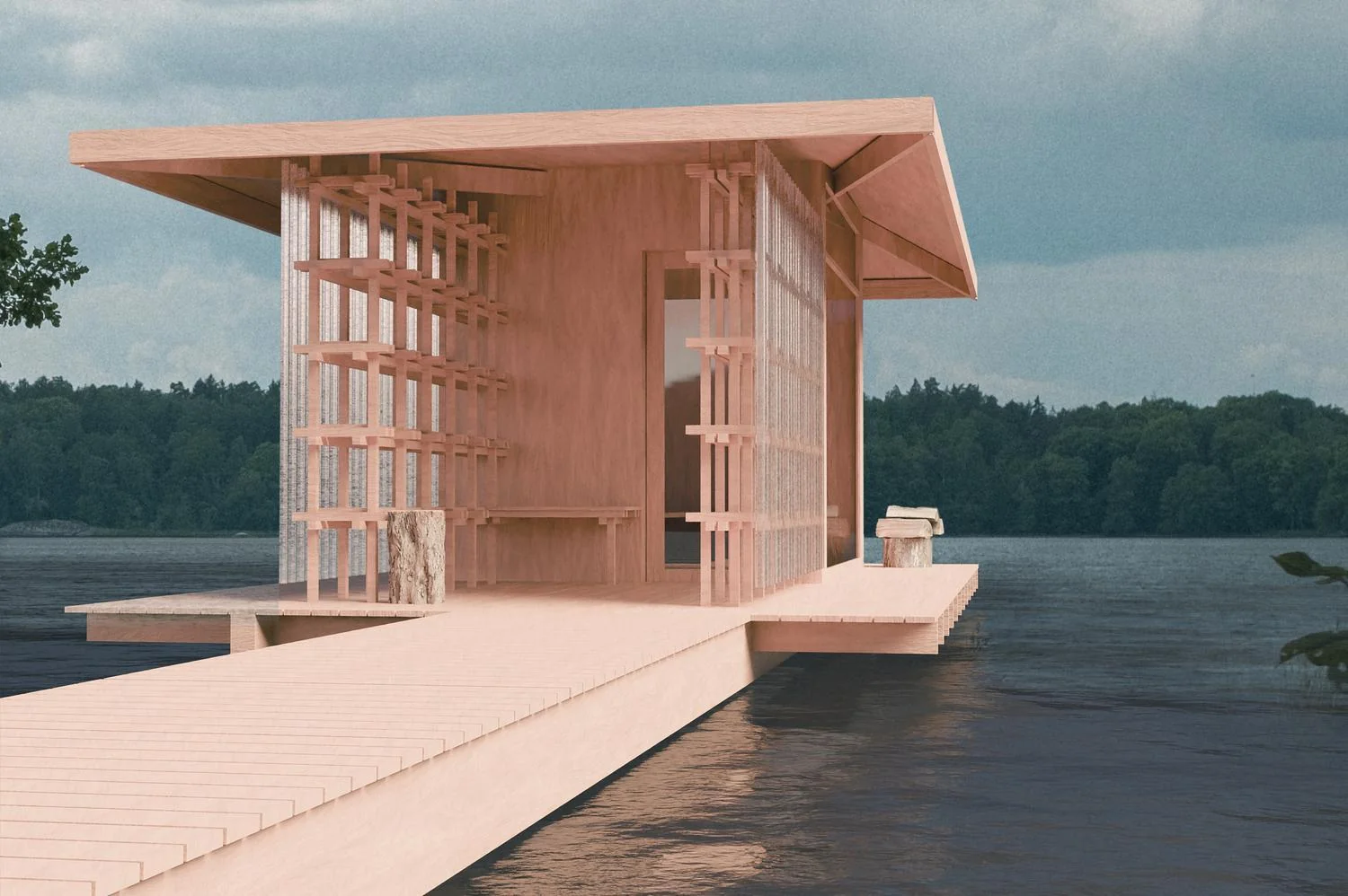 Rose Hallgren Folkbastu architectural project - traditional craft techniques in contemporary practice