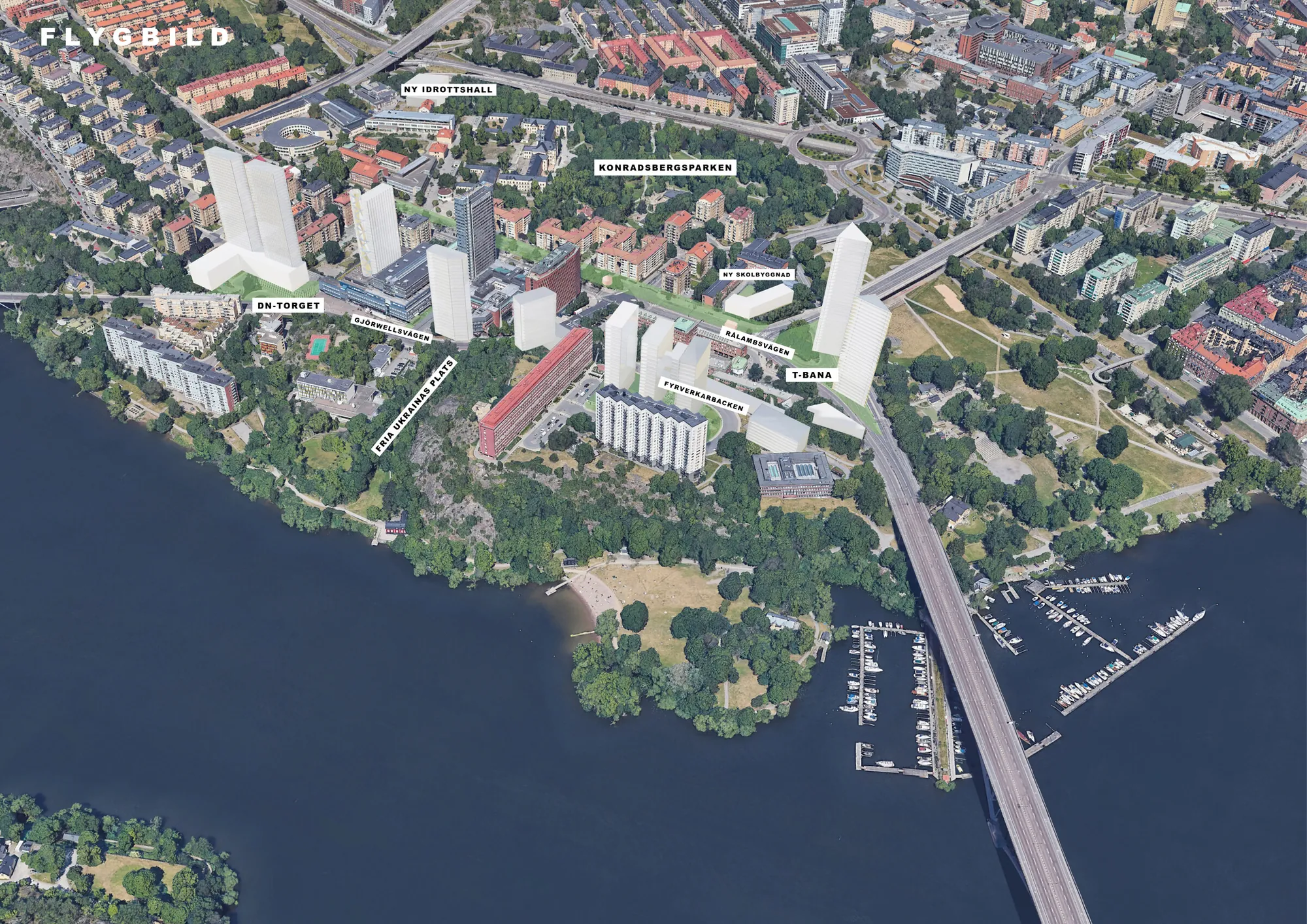 Annotated aerial view of the proposal