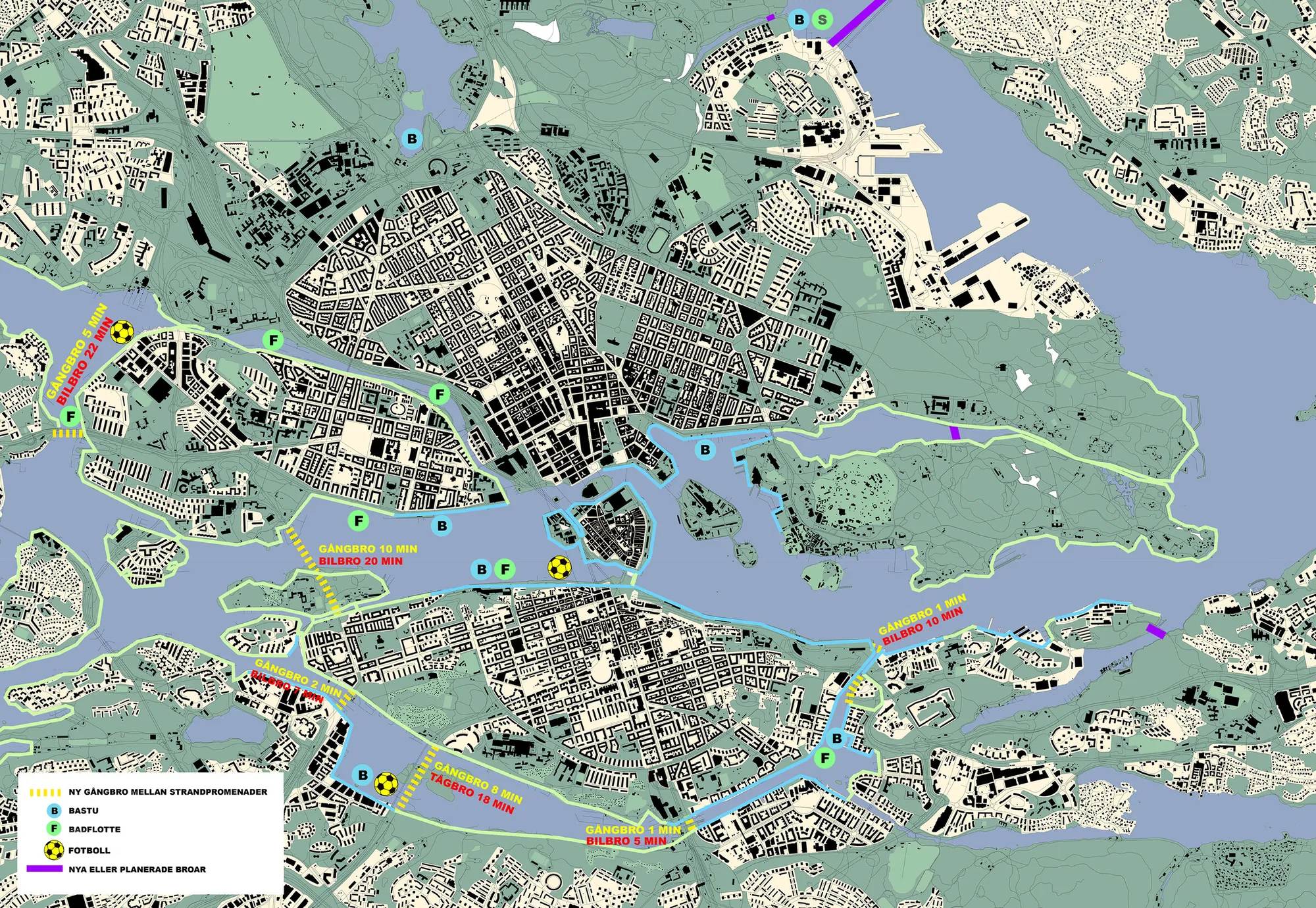 Map of the proposed shoreline interventions